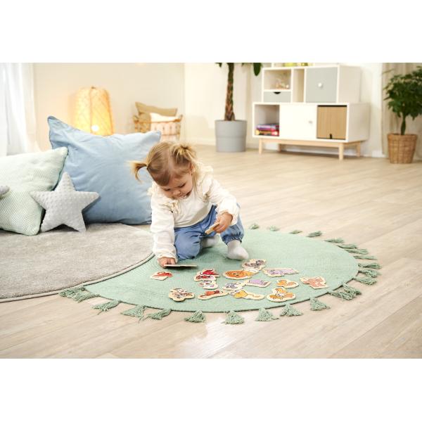 Tierpuzzle Kleinkinder-Lernspiel - 16-teiliges FSC-Holz-Puzzle mit 8 Tiermotiven - Fördert Motorik & Lernzusammenhänge - Ab 1 Jahr - 15x15 cm