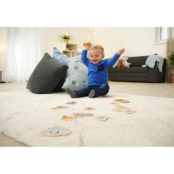 Tierpuzzle Kleinkinder-Lernspiel - 16-teiliges FSC-Holz-Puzzle mit 8 Tiermotiven - Fördert Motorik & Lernzusammenhänge - Ab 1 Jahr - 15x15 cm