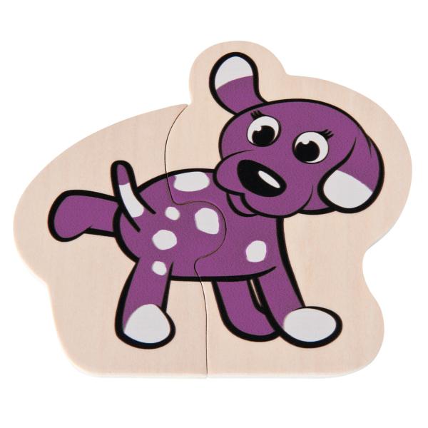 Tierpuzzle Kleinkinder-Lernspiel - 16-teiliges FSC-Holz-Puzzle mit 8 Tiermotiven - Fördert Motorik & Lernzusammenhänge - Ab 1 Jahr - 15x15 cm