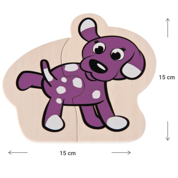 Tierpuzzle Kleinkinder-Lernspiel - 16-teiliges FSC-Holz-Puzzle mit 8 Tiermotiven - Fördert Motorik & Lernzusammenhänge - Ab 1 Jahr - 15x15 cm