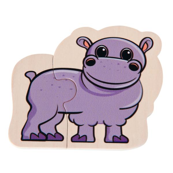 Tierpuzzle Kleinkinder-Lernspiel - 16-teiliges FSC-Holz-Puzzle mit 8 Tiermotiven - Fördert Motorik & Lernzusammenhänge - Ab 1 Jahr - 15x15 cm