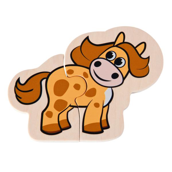 Tierpuzzle Kleinkinder-Lernspiel - 16-teiliges FSC-Holz-Puzzle mit 8 Tiermotiven - Fördert Motorik & Lernzusammenhänge - Ab 1 Jahr - 15x15 cm