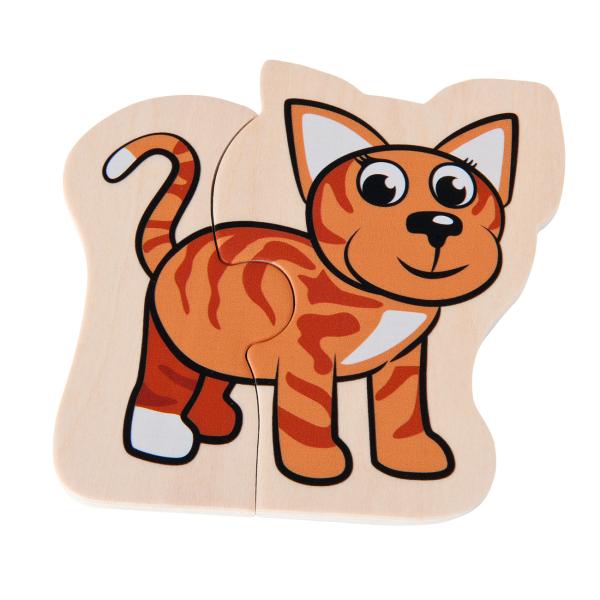 Tierpuzzle Kleinkinder-Lernspiel - 16-teiliges FSC-Holz-Puzzle mit 8 Tiermotiven - Fördert Motorik & Lernzusammenhänge - Ab 1 Jahr - 15x15 cm