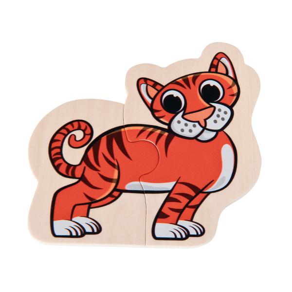 Tierpuzzle Kleinkinder-Lernspiel - 16-teiliges FSC-Holz-Puzzle mit 8 Tiermotiven - Fördert Motorik & Lernzusammenhänge - Ab 1 Jahr - 15x15 cm