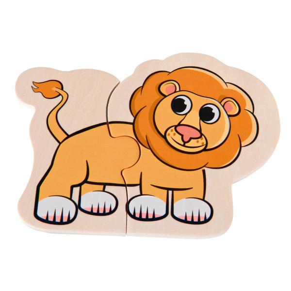 Tierpuzzle Kleinkinder-Lernspiel - 16-teiliges FSC-Holz-Puzzle mit 8 Tiermotiven - Fördert Motorik & Lernzusammenhänge - Ab 1 Jahr - 15x15 cm