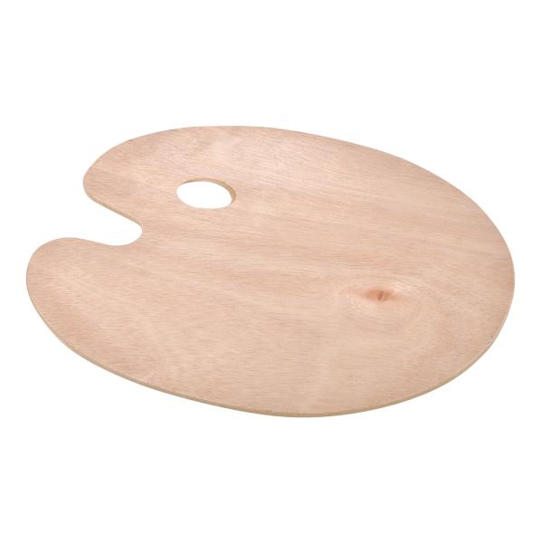 Malpalette Holz mit Griffloch - Mischtafel zum Mischen & Auftragen von Farbe - für Hobbykünstler & Kinder - 25x30cm Braun - viel Platz für Farbkombinationen