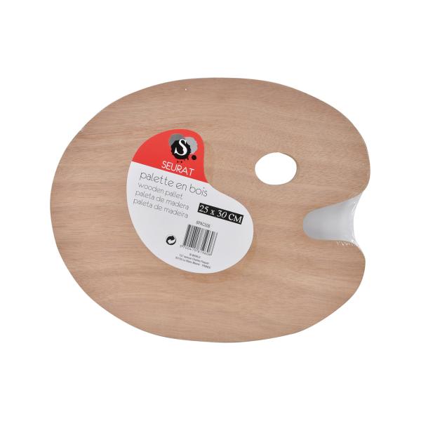 Malpalette Holz mit Griffloch - Mischtafel zum Mischen & Auftragen von Farbe - für Hobbykünstler & Kinder - 25x30cm Braun - viel Platz für Farbkombinationen