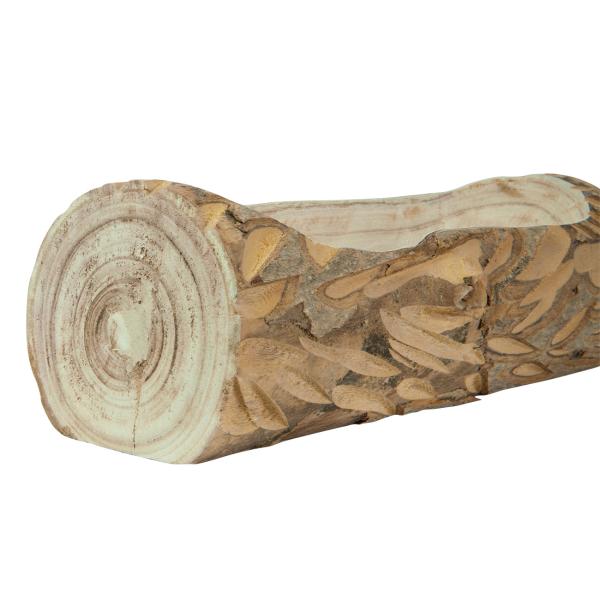 Paulownia Holz Dekoschale aus einem Stück gefertigt - Natur Holzschale mit Naturrand & einzigartiger Maserung - 35x10x12 cm - Ideal zum Bepflanzen