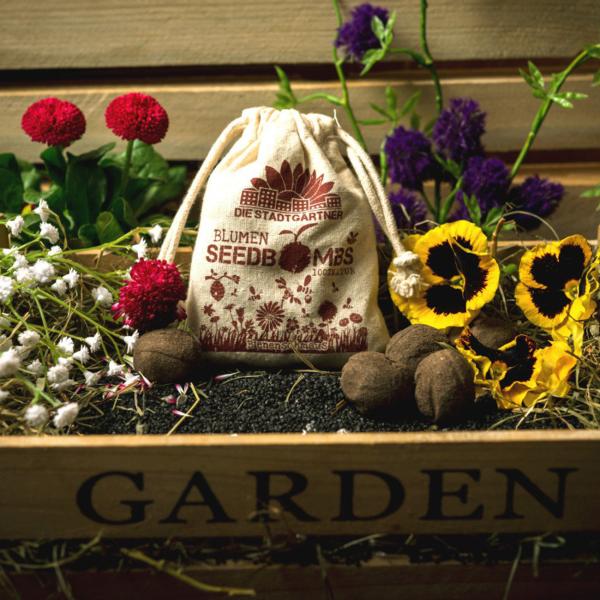 Samenbomben Bienenschmaus 8er-Set - Wildblumen Saatbomben für bienenfreundlichen Garten & Balkon - 38 Saatgutarten, 100% Naturmaterialien, handgemacht