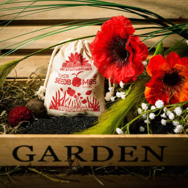 Samenbomben blühendes Kornfeld 8er-Set - Saatbomben Wildblumenmischung für Garten & Balkon - 21 Saatgutarten, 100% Naturmaterialien, handgefertigt