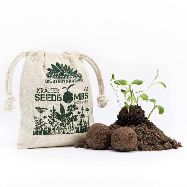 Samenbomben Wildkräuter 8er-Set, Saatbomben mit 6 verschiedenen Kräutersorten