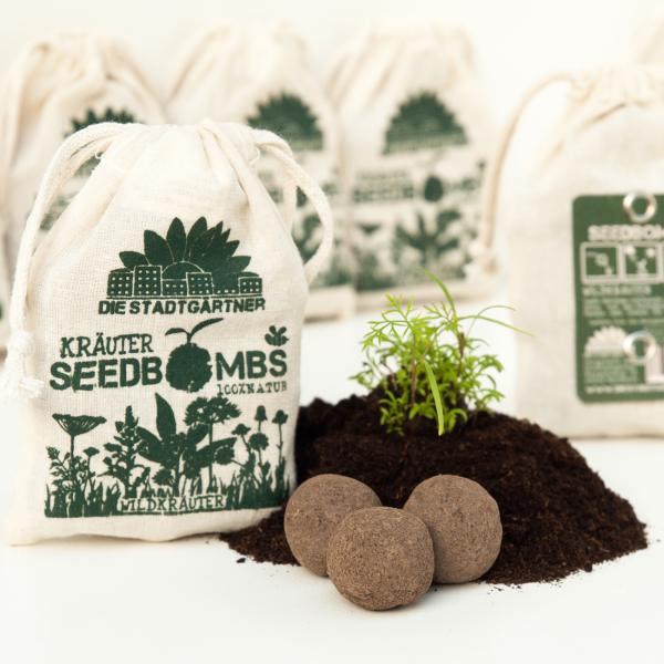 Samenbomben Wildkräuter 8er-Set, Saatbomben mit 6 verschiedenen Kräutersorten
