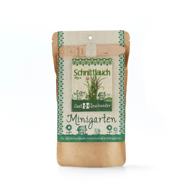 Saatgut Set Schnittlauch Komplett-Set - Anzucht für Kräutergarten Aussenbereich - Inkl. Gartenerde, Samen, Anleitung & Pflanzstäbchen - 100% Naturmaterialien