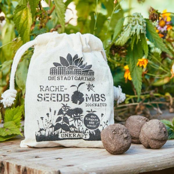 Samenbomben Unkraut 8er-Set - 19 Sorten für Rache & Garten - Handgefertigt, 100% Naturmaterialien, bis 2 Jahre haltbar