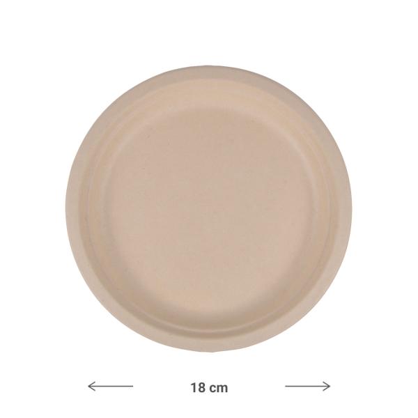 Zuckerrohr Teller 12er-Set - Biologisch abbaubar - Ø 18 cm - Robust für kalte & warme Speisen - Ideal für Partys & Catering - Umweltfreundlich