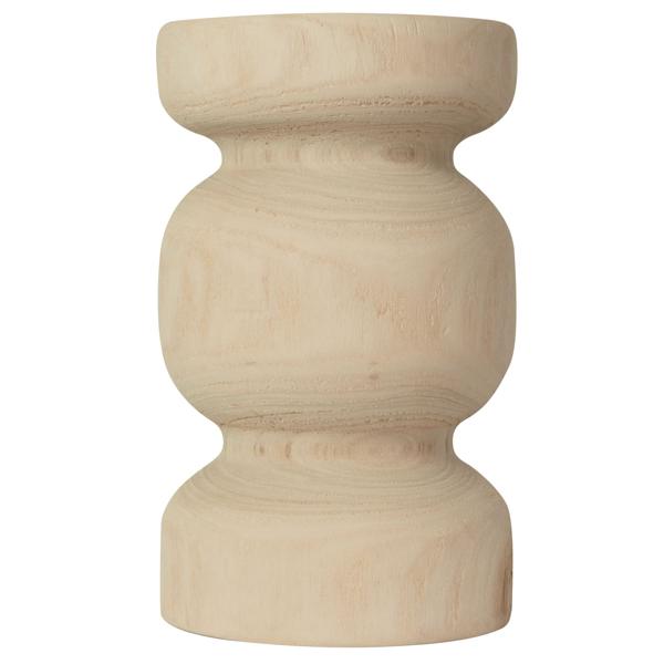 Kerzenständer Paulowniaholz Natur - Edler Kerzenhalter für Kerzen bis Ø 8 cm - Rustikal & langlebig - Braun, Ø 12x20 cm - Zuhause Dekoration