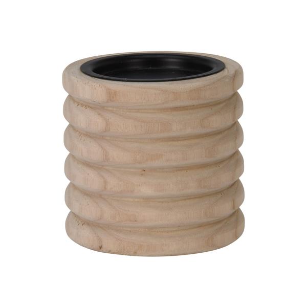 Kerzenständer Paulowniaholz - Edler Kerzenhalter in hübscher Form, braun, Ø 12x12 cm - Robust & langlebig für wohnliche Atmosphäre