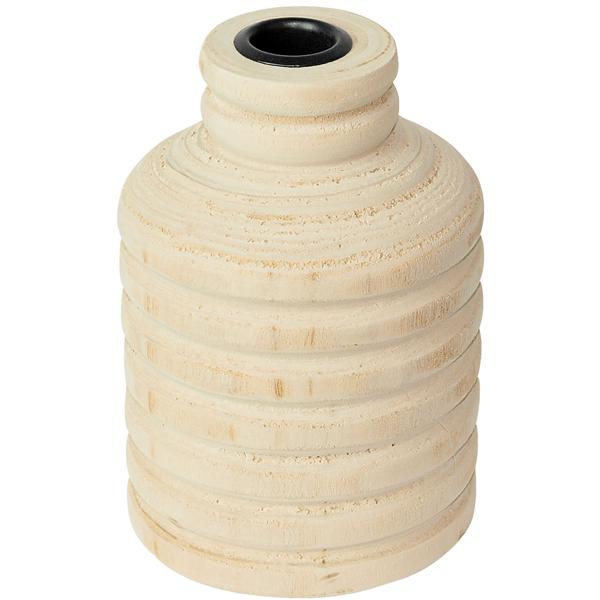 Paulowniaholz Kerzenständer braun – Edler Kerzenhalter extravaganter Form – Robust, langlebig, kratzfest, Ø 10x15,5 cm – Für Wohnzimmer, Bad, Flur