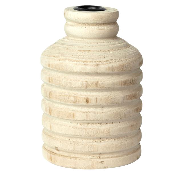 Paulowniaholz Kerzenständer braun – Edler Kerzenhalter extravaganter Form – Robust, langlebig, kratzfest, Ø 10x15,5 cm – Für Wohnzimmer, Bad, Flur