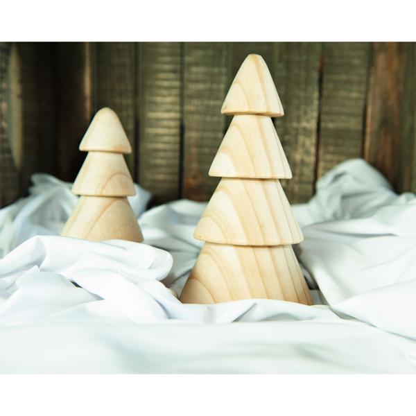 Deko Figur Tannenbaum aus Pinienholz - Stilvolle Holz Dekoration für gemütliches Ambiente - Rustikal, minimalistisch & klassisch - Braun, 10x18cm