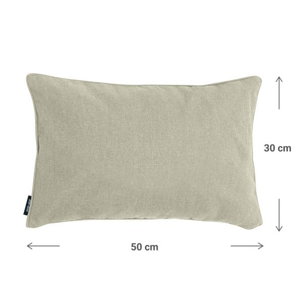 4er-Set Deko-Outdoorkissen wasserabweisend - Bequemes Lounge-Kissen mit hohem UV-Schutz - Beige, 50x30x10 cm - Madison Ökostoff aus recyceltem Material
