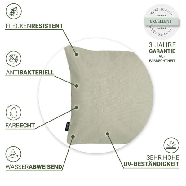 4er-Set Bequemes Outdoor & Lounge-Kissen, Wasserabweisend, Beige, 50x50x10cm – Komfortable Deko-Kissen für Garten, Terrasse & Balkon