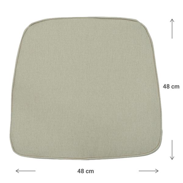Madison Premium Outdoor-Stuhlkissen Beige 48x48cm - UV-Schutz - Wasserabweisend - Recyceltes Material - 7cm Dick - Made in Europe