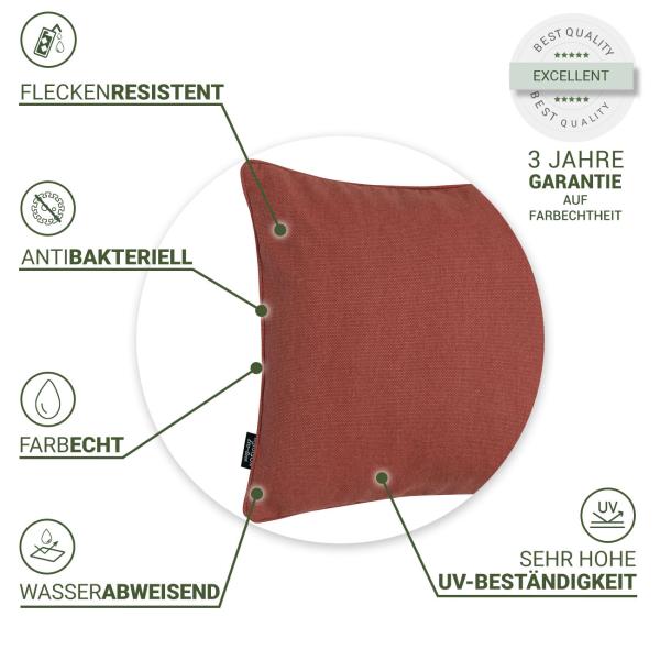 4er-Set Outdoorkissen wasserabweisend - Bequeme Deko-Kissen für Garten, Lounge & Sofa - Terra, 50x50x10 cm - Hoher UV-Schutz, Madison Ökostoffe