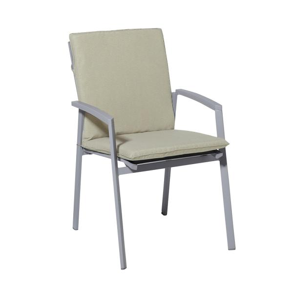 2er Gartenstuhl-Auflage Niederlehner - wasserabweisend, UV-Schutz, antibakteriell - beige, 97x49x6cm, 75% Baumwolle - Made in Europe