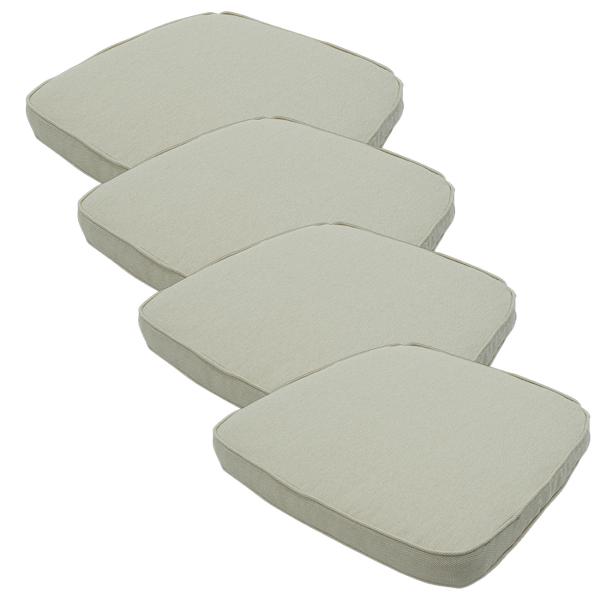 4er Premium Outdoor-Stuhlkissen Beige - UV-Schutz, wasserabweisend, bequem - 48x48cm, 7cm dick, Madison Ökostoff aus Europa - 3 Jahre Garantie