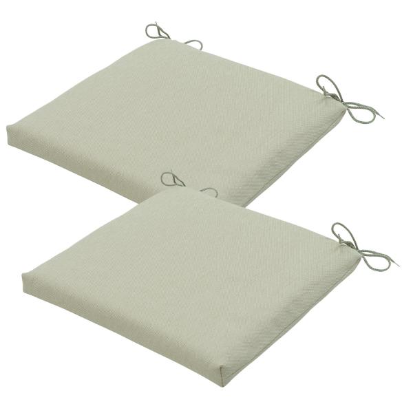 2er Outdoor-Sitzkissen Beige 40x40cm - Wasserabweisend, UV-Schutz, weiche Polsterung - Recyceltes Material, Bändchen, Made in Europe, 3 Jahre Garantie