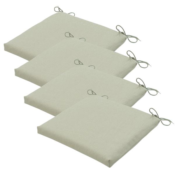 4er Outdoor Stuhlkissen - Beige 40x40cm - Wasserabweisend, UV-Schutz, weiche Polsterung - Recyceltes Material, Bändchen, Made in Europe
