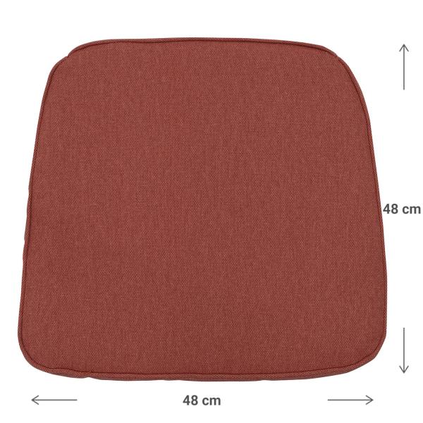 Stuhlkissen Outdoor 2er-Set - Madison Ökostoffe - Wasserabweisend, Antibakteriell, Hoher UV-Schutz - Terra 48x48x7cm - Made in EU - 3 Jahre Garantie