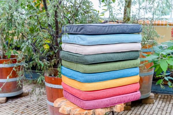 Stuhlkissen Outdoor 4er-Set - Madison Ökostoffe - Wasserabweisend, UV-Schutz, Antibakteriell, Recycelt - Terra 48x48x7cm - 3 Jahre Garantie