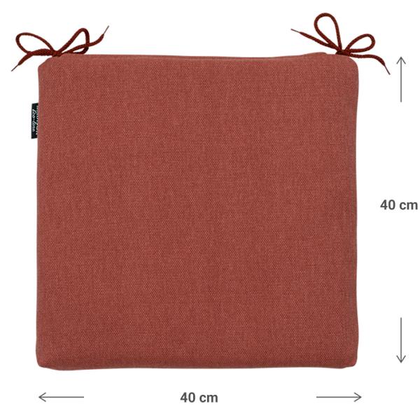 Stuhlkissen Outdoor 2er-Set - Madison© Ökostoffe, wasserabweisend, UV-Schutz, antibakteriell - Terra 40x40cm, 5cm Dicke - Für Garten & Essstühle