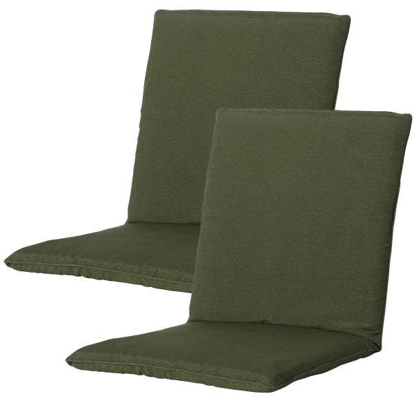Gartenstuhlkissen 2er-Set Niederlehner - Wasserabweisend, UV-Schutz, recycelt, grün - 97x49cm, 6cm dick, inkl. Samentütchen