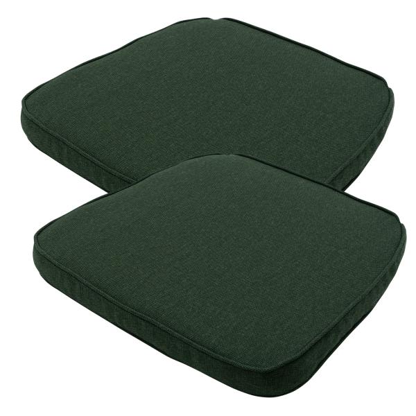 Stuhlkissen Outdoor 2er-Set - Wasserabweisend, Grün - 48x48x7cm - UV-Schutz - Antibakteriell - Aus recyceltem Madison® Ökostoff - Langlebig - Made in Europe
