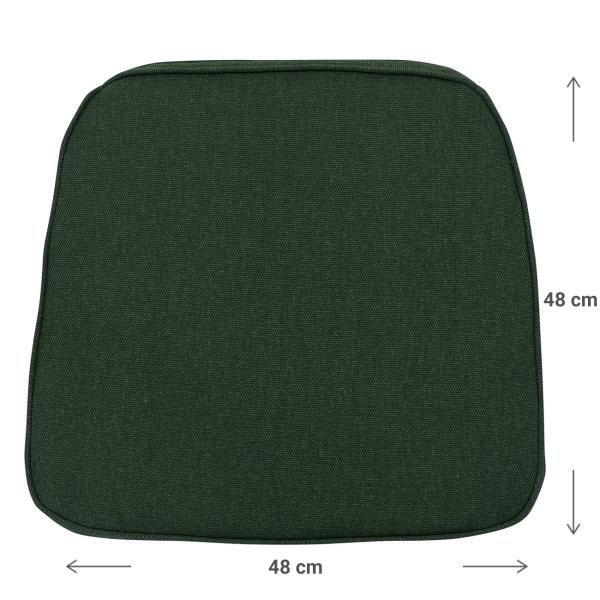 Stuhlkissen Outdoor 4er-Set - Wasserabweisend, Grün, 48x48cm, 7cm Dicke - Recyceltes Material, UV-Schutz, Antibakteriell - Made in Europe, 3 Jahre Garantie
