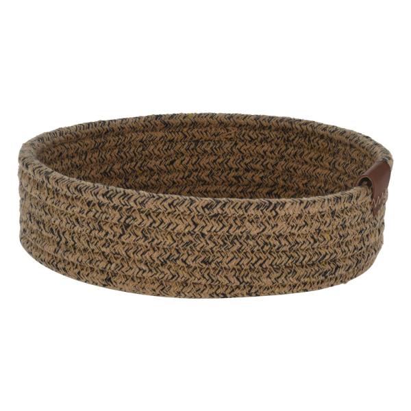 Aufbewahrungskörbe 3er Set - Rund geflochten aus Baumwolle - Braun - Ideal für Bad, Wohnzimmer, Kinderzimmer - Ø26x9, Ø24x8, Ø22x7cm