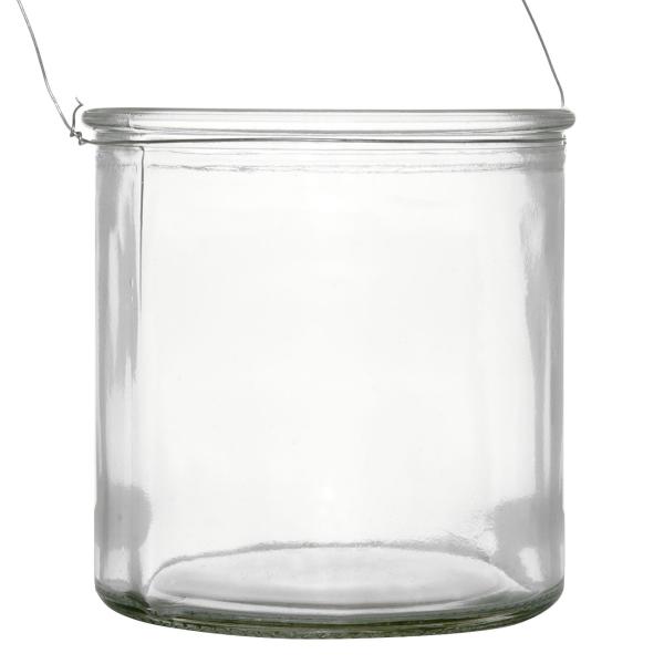 Bambus Laterne mit Glaseinsatz – Windlicht Natur aus Rattan für Kerzen – Henkel aus Jute – Ø 24x36cm – Grüner Schattenspiel-Effekt