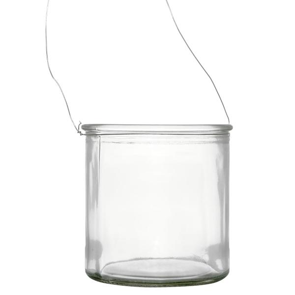 Bambus Laterne mit Glaseinsatz – Windlicht Natur aus Rattan für Kerzen – Henkel aus Jute – Ø 24x36cm – Grüner Schattenspiel-Effekt