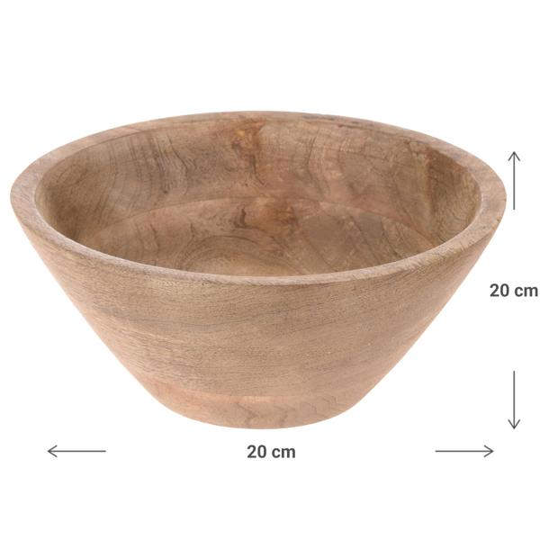 Deko-Schale aus Mangoholz Ø 20 cm - Naturholzschale für stilvolle Ablage oder Dekoration - braun/natur - handgefertigt, robust & langlebig - Unikat