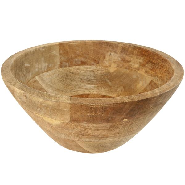 Mangoholz Obst- & Servierschale - Ø 25x10cm - Edle Holzschale braun - Langlebig, robust & dekorativ für Tisch & Küche - Unikat