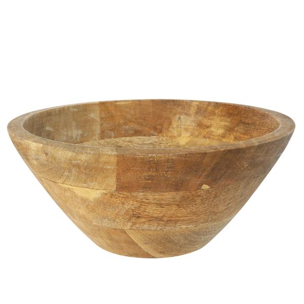 Mangoholz Obst- & Servierschale - Ø 25x10cm - Edle Holzschale braun - Langlebig, robust & dekorativ für Tisch & Küche - Unikat