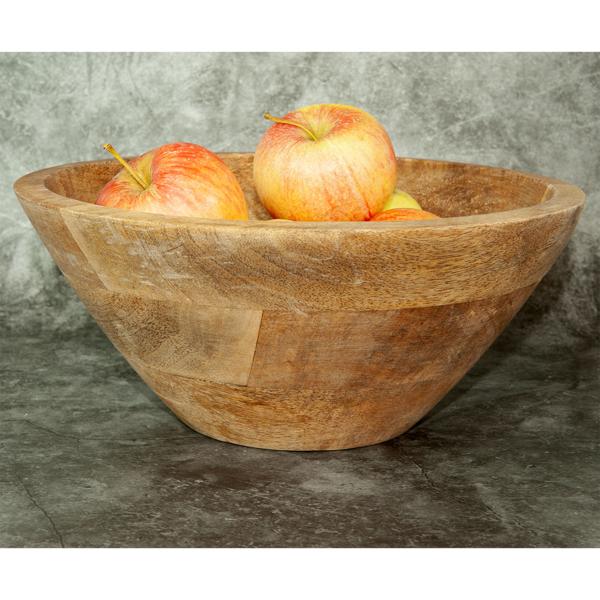 Mangoholz Obst- & Servierschale - Ø 25x10cm - Edle Holzschale braun - Langlebig, robust & dekorativ für Tisch & Küche - Unikat
