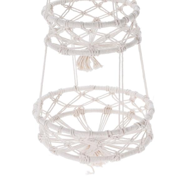 Pflanzenaufhänger Makramee geflochten - drei-stufig für Balkon & Innen - aus Baumwolle - ideal für Blumentöpfe, Hängepflanzen & Deko