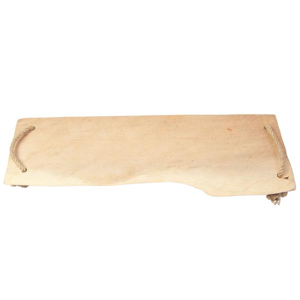 Servierplatte Kautschukholz - Servierbrett mit Jutegriffen für Tee Kaffee Gebäck Essen Tapas Käse Sushi - rechteckig 50x20cm braun - robust antibakteriell