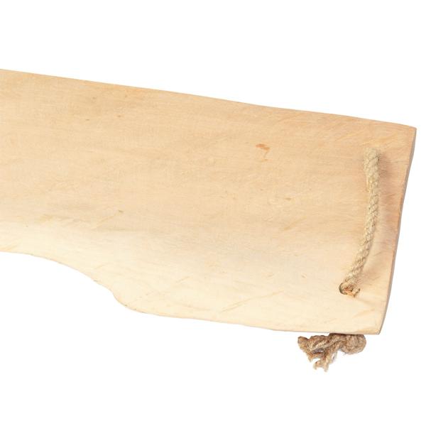 Servierplatte Kautschukholz - Servierbrett mit Jutegriffen für Tee Kaffee Gebäck Essen Tapas Käse Sushi - rechteckig 50x20cm braun - robust antibakteriell