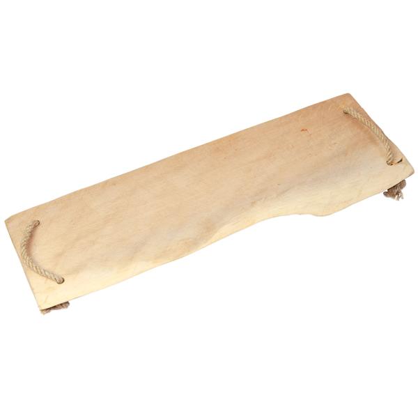 Servierplatte Kautschukholz - Servierbrett mit Jutegriffen für Tee Kaffee Gebäck Essen Tapas Käse Sushi - rechteckig 50x20cm braun - robust antibakteriell