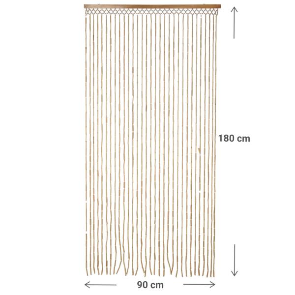 2er-Set Natürlicher Bambus Türvorhang: 90x180cm, Naturfarben – Atmosphärische Raumdekoration & eleganter Raumteiler - gemütliches Ambiente